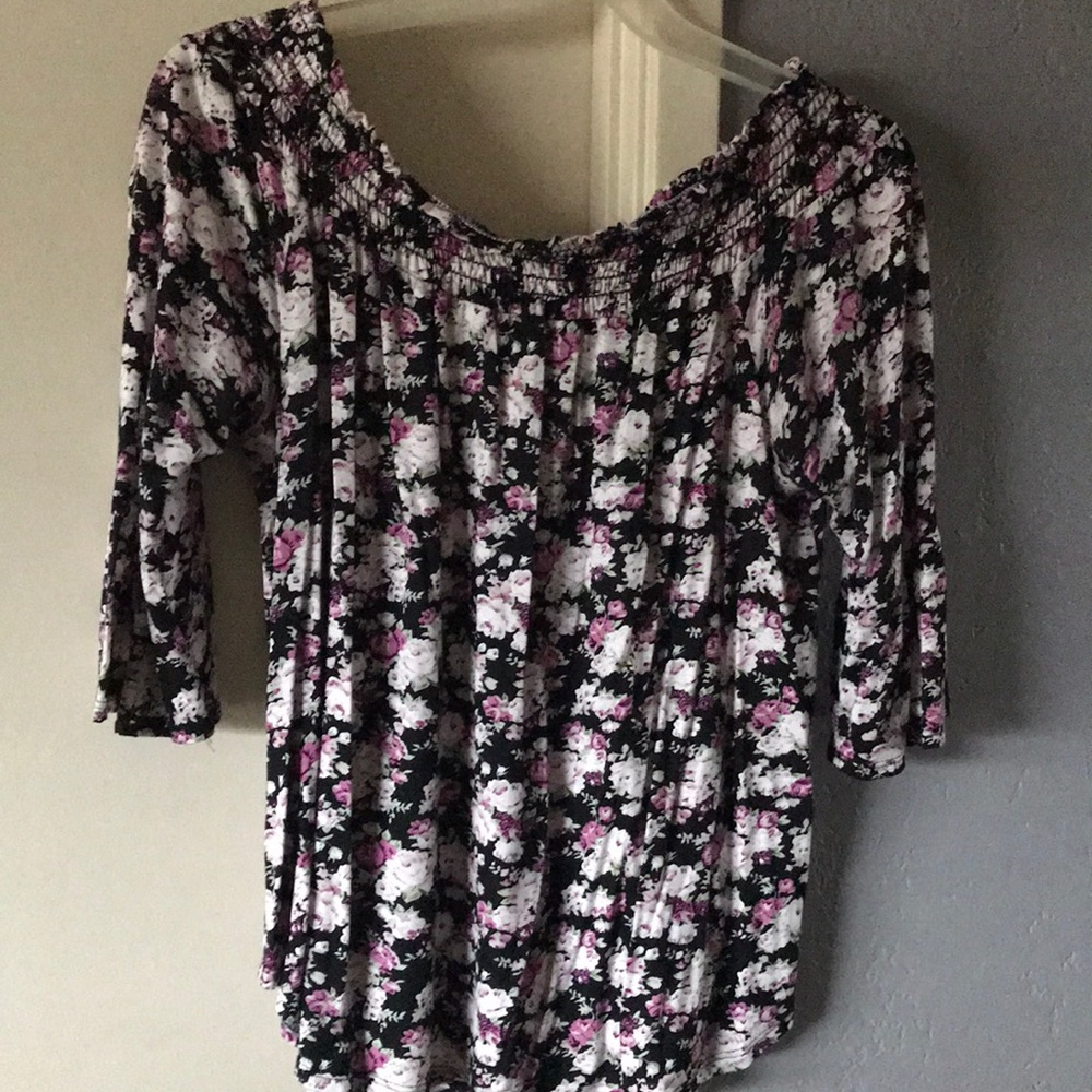 Floral, off the shoulder blouse